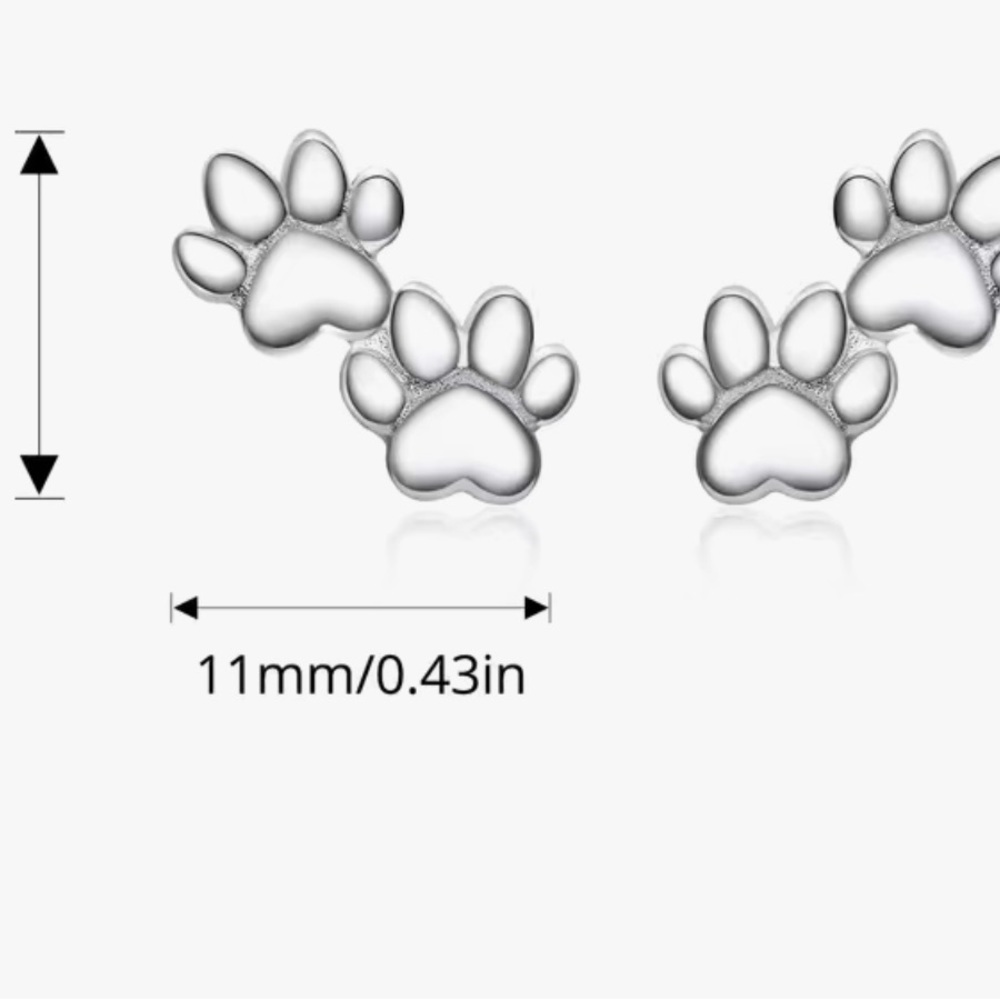 Dog Paws Sterling Silver Jewelry. Measures 1/2” sells for $15
